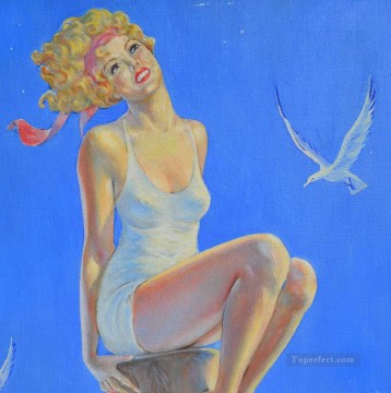 pin up girl nude 013 Oil Paintings
